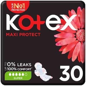 Kotex Maxi Protect Thick Pads Normal Size Sanitary Pads with Wings 30 Sanitary Pads