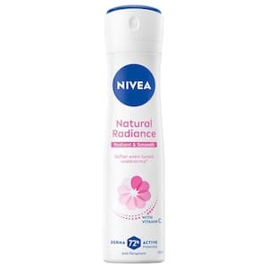 NIVEA Natural Radiance, Radiant & Smooth, Vitamin C Collagen Booster 72h Antiperspirant for Women, Spray 150ml