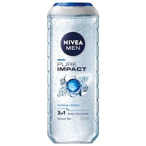 NIVEA MEN 3in1 Shower Gel Body Wash Pure Impact Fresh Scent 500ml