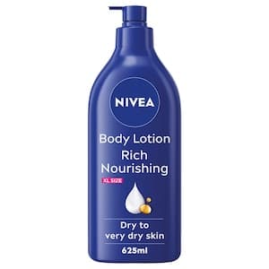 NIVEA Body Lotion for Dry to Very Dry Skin, Rich Nourishing with Pure Hyaluron, 72H Intense Moisture, 625ml