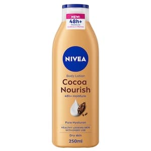 NIVEA Body Lotion for Dry Skin, Cocoa Butter with Pure Hyaluron, 48H Deep Moisture, 250ml