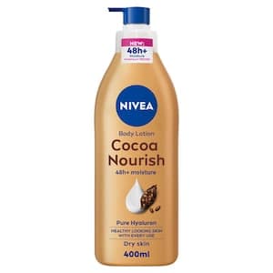 NIVEA Body Lotion for Dry Skin, Cocoa Butter with Pure Hyaluron, 48H Deep Moisture, 400ml