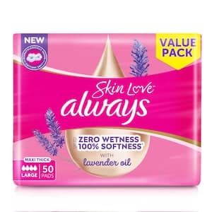 Always Breathable Soft Maxi Thick Large Sanitary Pads with Wings 50 Pads