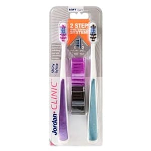 Jordan Clinic Shiny White Soft Toothbrush Multicolour 2 PCS