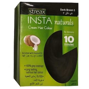 Streax Insta Naturals Dark Brown 3 Cream Hair Colour 15ml