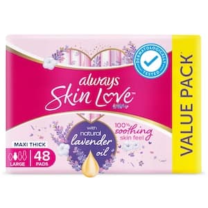 Always Skin Love Lavender Freshness Thick And Large Pads White 48 Pads