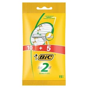 Bic 2 Sensitive Razor White 15 Razors
