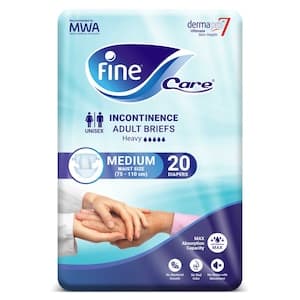 Fine Care Adult Incontinence Diaper Briefs, Medium Size 75 – 110cm, 20 Diapers