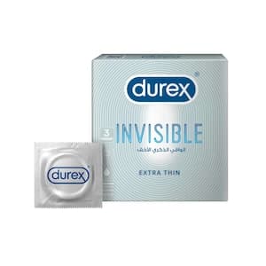 Durex Invisible Extra Thin Condoms, 3 PCS
