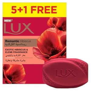 Lux Hibiscus Soap Bar, 120g, Pack of 6