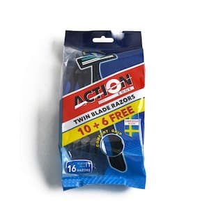 Action Twin Blade Razor, 16 PCS