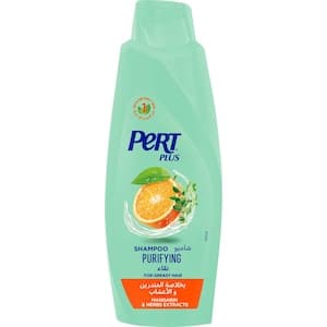 Pert Plus Purifying Shampoo for Greasy Hair with Mandarin and Herbs Extracts, 600ml