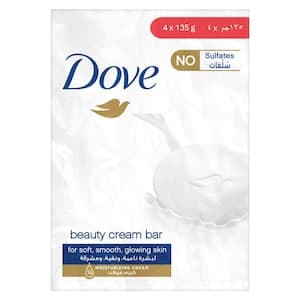 Dove Moisturising Soap Bar Nourishing Formula For All Skin Types Original With ¼ Moisturising Cream 125g Pack of 4