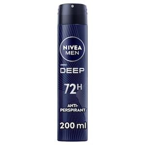 NIVEA MEN Deep MaxxTech Darkwood Spray with Black Carbon, 72H Odor & Sweat Protection, Warm Darkwood Scent, 200ml