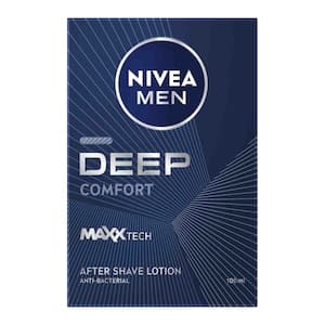 NIVEA MEN Deep After Shave Lotion With Anti-Bacterial Black Carbon And Woody Scent 100ml