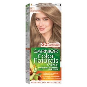Garnier Color Naturals Crème Nourishing Permanent Hair Color, 8.11, Deep Ashy Light Blonde