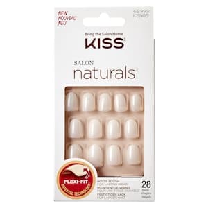 Kiss Salon Artificial Nails Full Cover, White, Pack of 28