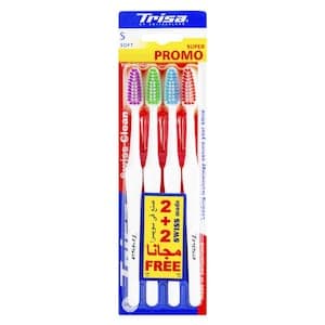 Trisa Swiss Clean Soft Toothbrush, Pack of 4