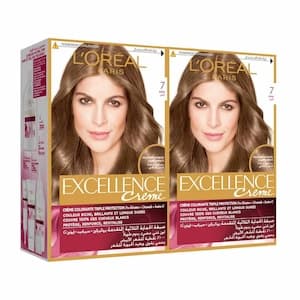 L'Oreal Paris Excellence Creme Hair Colour, Shade 7.0 Blonde, Pack of 2