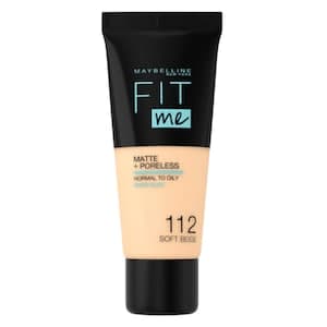 Maybelline New York Fit Me! Matte And Poreless Face Foundation, 112 Natural Ivory