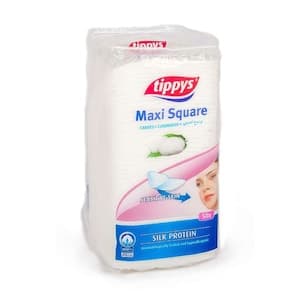 Tippys Maxi Square Silk Protein Cotton Pads, 50 Pads