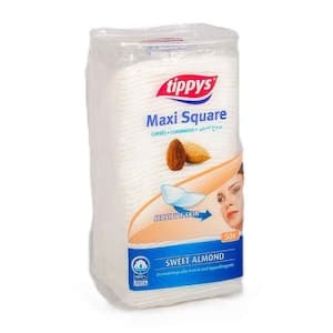 Tippys Maxi Square Almond Cotton Pads, 50 Pads