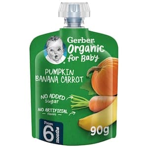 Gerber Organic for Baby Pumpkin Banana Carrot, 90g