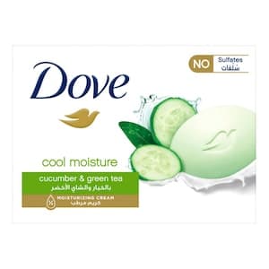 Dove Cool Moisture Moisturising Beauty Cream Soap Bar Cucumber & Green Tea Scent With ¼ Moisturising Cream 160g