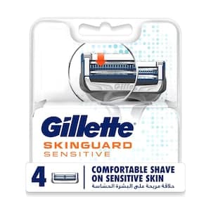 Gillette Skinguard Sensitive Blade Refills Blue 4 PCS
