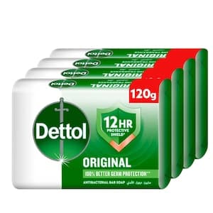 Dettol Original Bar Soap, Pine Scent, 120g Pack of 4