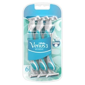 Gillette Venus Simply 3 Sensitive Disposable Razors, Pack of 6