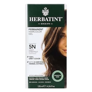 Herbatint Permanent Herbal Hair Colour Gel, Shade 5N Light Chestnut, 135ml