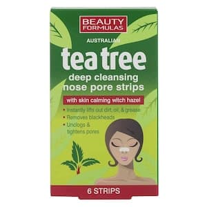 Beauty Formulas Australian Tea Tree Deep Cleansing Nose Pore Strips White, 6 PCS