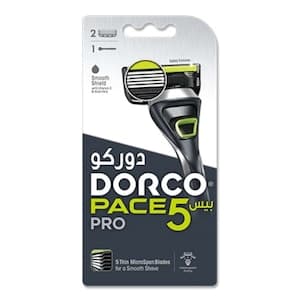 Dorco Pace5 Pro Men System Razor With 2 Cartridges