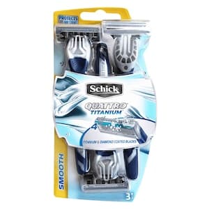 Schick Razor Quattro Titanium, 3 Razors