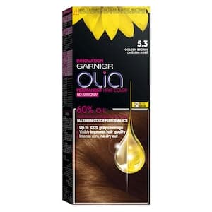 Garnier Olia Ammonia-Free Permanent Hair Colour, Shade 5.3 Golden Brown