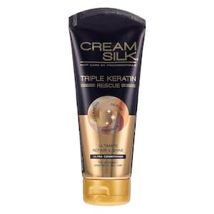 Cream Silk Triple Keratin Rescue Conditioner  Ultimate Repair & Shine With Keratin Relaxers Serum & Essence 170ml