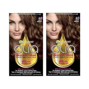 Garnier Olia Ammonia-Free Hair Colour, Shade 6.0 Light Brown, Pack of 2