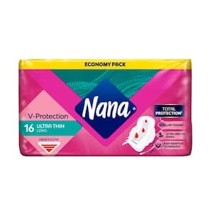 Nana Ultra Thin Sanitary Pads Long with Super Wings 16 Pads