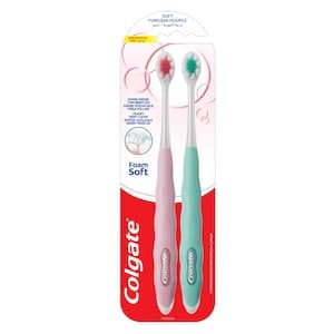 Colgate Foamsoft Thin Soft Toothbrush, 2 PCS