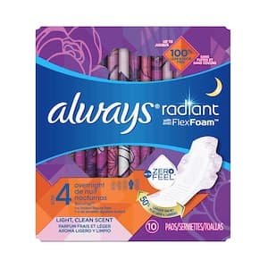 Always Radiant Sanitary Pads With Wings White 10 Pads