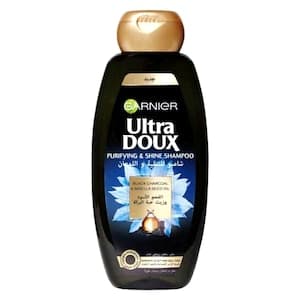 Garnier Ultra Doux Black Charcoal and Nigella Seed Oil Purifying and Shine Shampoo, 600ml