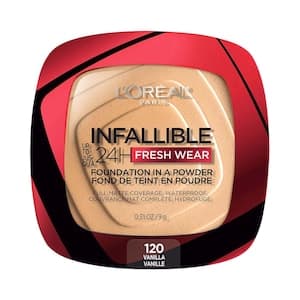 L'Oreal Paris Infallible 24H Fresh Wear Foundation Powder, 120 Warm Vanilla