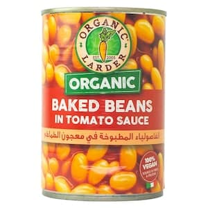 Organic Larder Baked Beans in Tomato Sauce, 400g