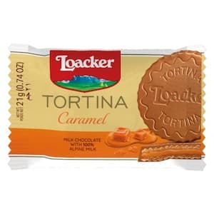 Loacker Tortina Caramel Chocolate Wafer, 21g