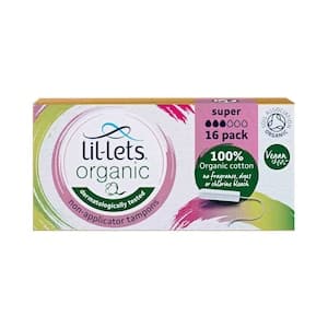 Lil-Lets Organic Non-Applicator Super White 16 Tampons