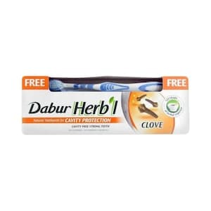 Dabur Herbal Clove Toothpaste With Brush White 150g