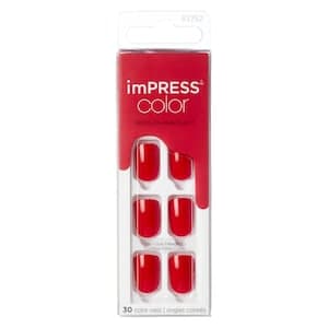 Kiss Impress Colour Press-On Manicure False Nails KIMC013C Reddy Or Not