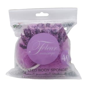 Zeca Fleur Massage Lavender Scented Bath Sponge Purple 40g