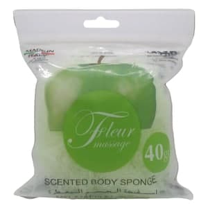 Zeca Fleur Massage Green Apple Scented Bath Sponge Green 40g